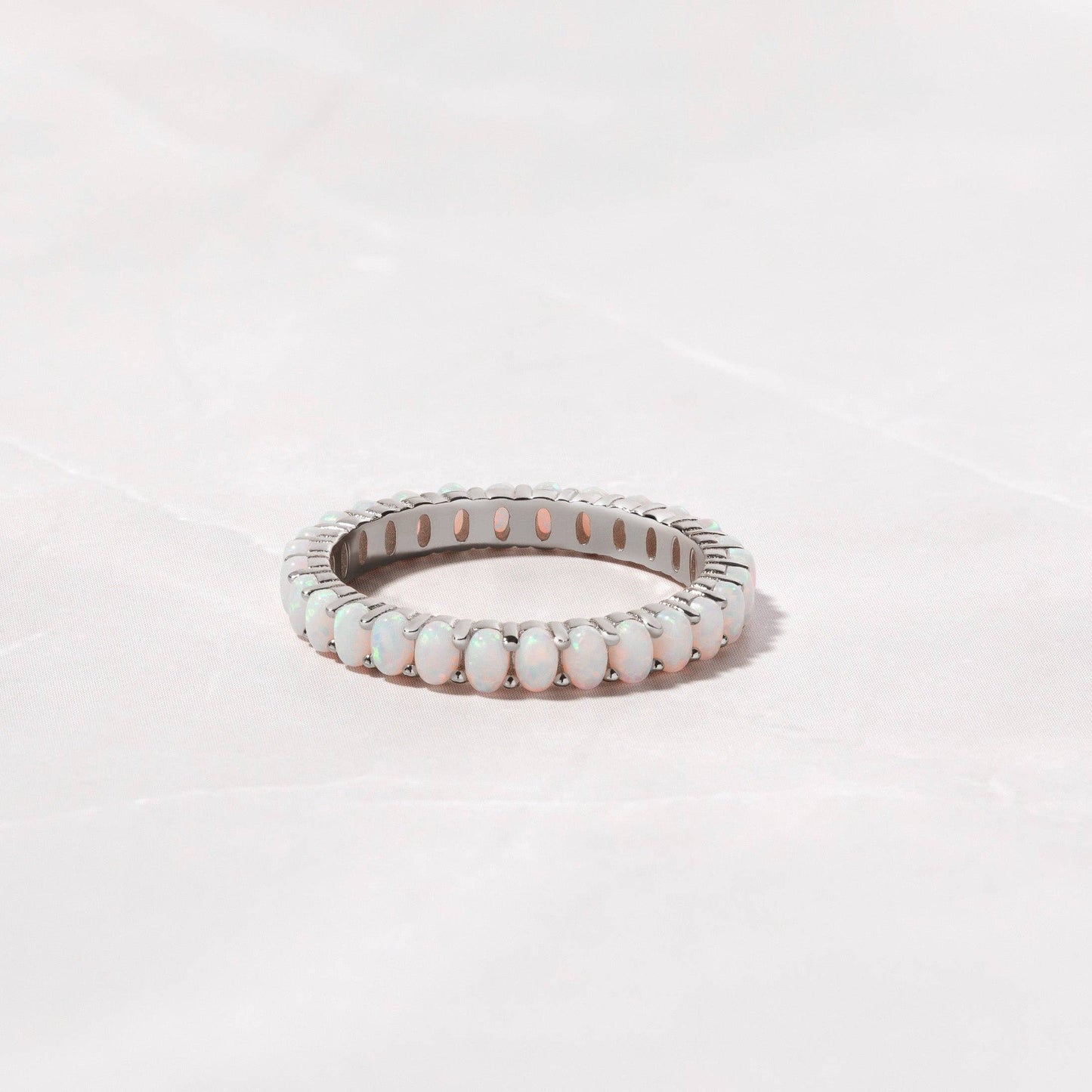 Opal Eternity Ring: Gold / 8