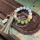 BE You DO You for You Wristlet Beaded Key Chain Bracelet with Tassel and Charm