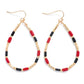 Beaded Teardrop Drop Earrings Featuring Glass Crystal & Metal Tones - The Mustard Seed Collection, The Seed