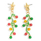 Beaded Twisted Christmas Light Post Drop Earrings - The Mustard Seed Collection, The Seed