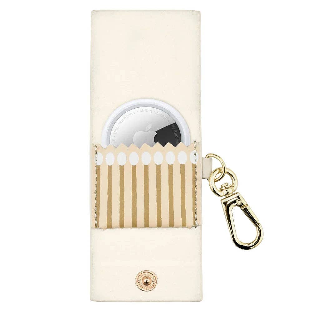 Perfect Match Leather Bag Charm for Airtag®: White Posh Tech