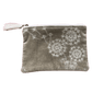 Beige Velvet Embroidered Dandelion Coin Purse for Women: Large - The Mustard Seed Collection, The Seed