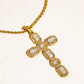 Belrose 18K Gold Non-Tarnish CZ Cross Necklace: Yellow Gold - The Mustard Seed Collection, The Seed