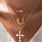Belrose 18K Gold Non-Tarnish CZ Cross Necklace: Yellow Gold - The Mustard Seed Collection, The Seed