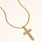 Belrose 18K Gold Non-Tarnish CZ Cross Necklace: Yellow Gold - The Mustard Seed Collection, The Seed