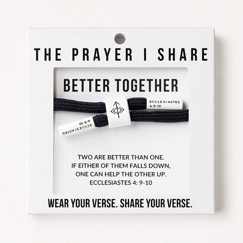 BETTER TOGETHER Christian Cord Bracelet, Bible Verse Gifts The Prayer I Share