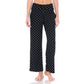 Black with White Polka Dots on Buttery Soft Pajama Pants with Drawstring