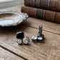 Retro Midnight Black &amp; Clear Crystal Cluster Clip-On Earrings – 0.75" x 1" Statement Earrings