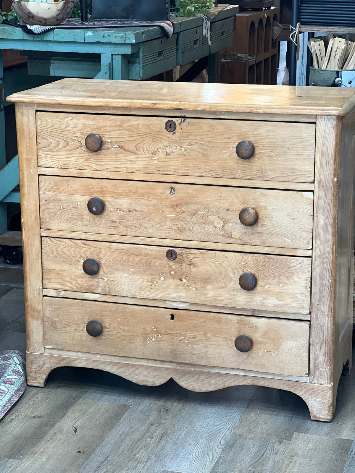 Bleached Pine Four-Drawer Dresser - The Mustard Seed Collection, The Seed