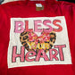 Bless Your Heart Leopard Heart with Bow on Red Crew Tshirt - The Mustard Seed Collection, The Seed