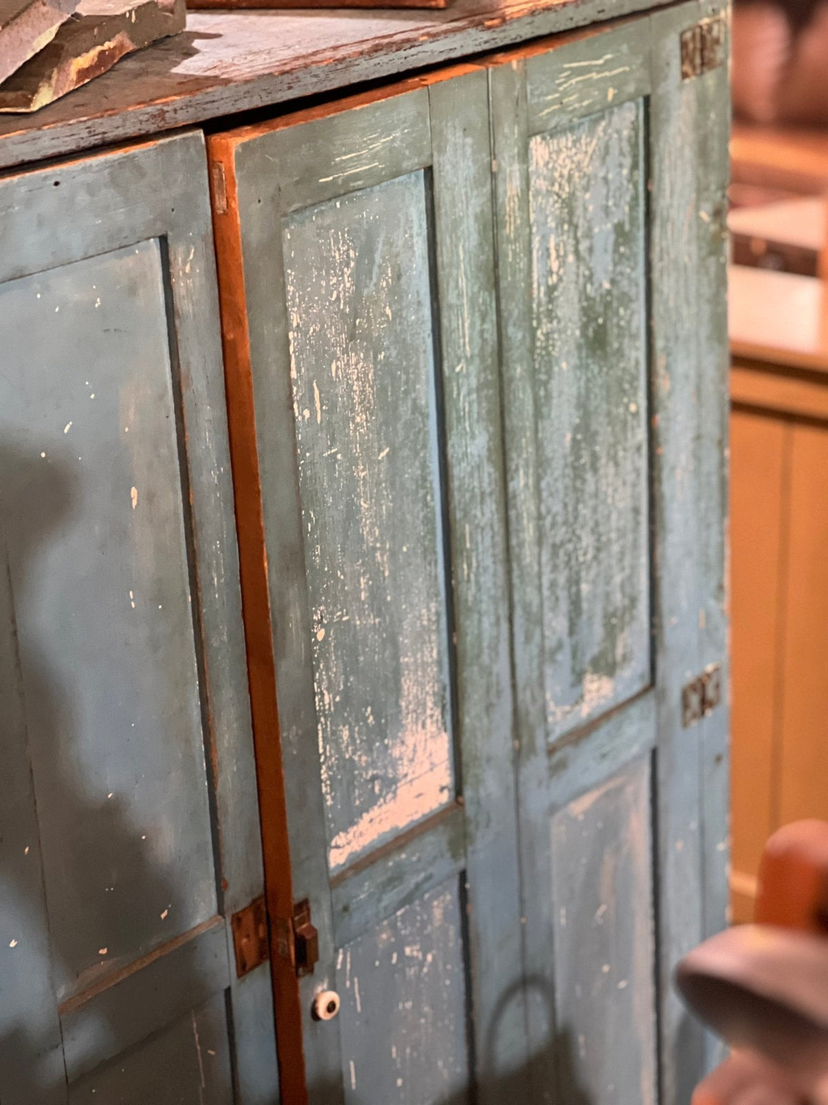 Blue Chippy Paint Cupboard - The Mustard Seed Collection, The Seed