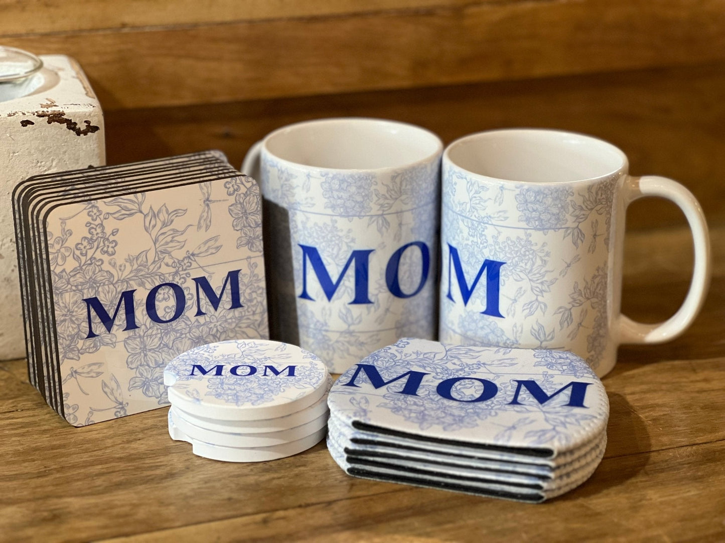 Blue Floral "Mom" Gift 