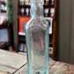 Blue Green Glass Apothecary Bottle Square Bottom