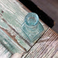 Blue Green Glass Apothecary Bottle Square Bottom