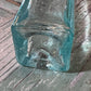 Blue Green Glass Apothecary Bottle Square Bottom