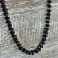 Bohemian Black Bead & Teardrop Pendant Necklace 