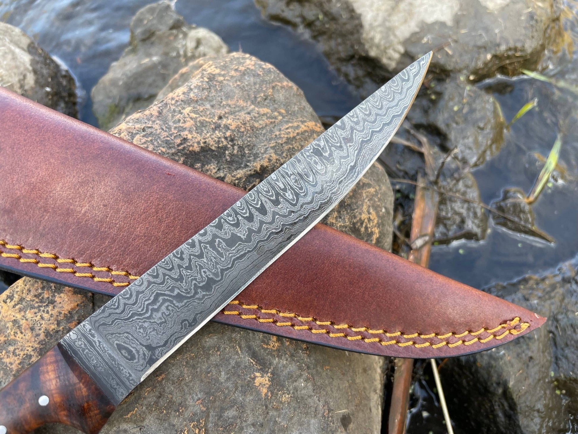 BONNING AND FLAYING KNIFE WITH HIGH CARBON LADDER DAMASCUS - The Mustard Seed Collection, The Seed