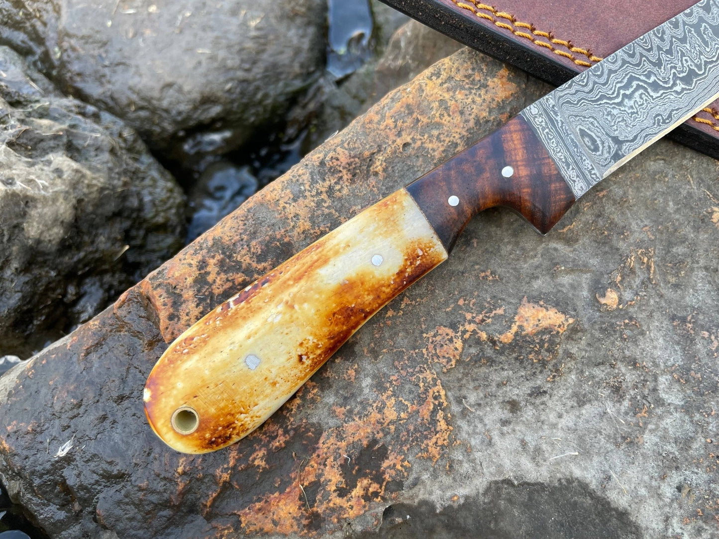 BONNING AND FLAYING KNIFE WITH HIGH CARBON LADDER DAMASCUS - The Mustard Seed Collection, The Seed