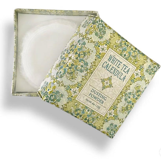 Botanical Dusting Powder 4oz White Tea Calendula - The Mustard Seed Collection, The Seed