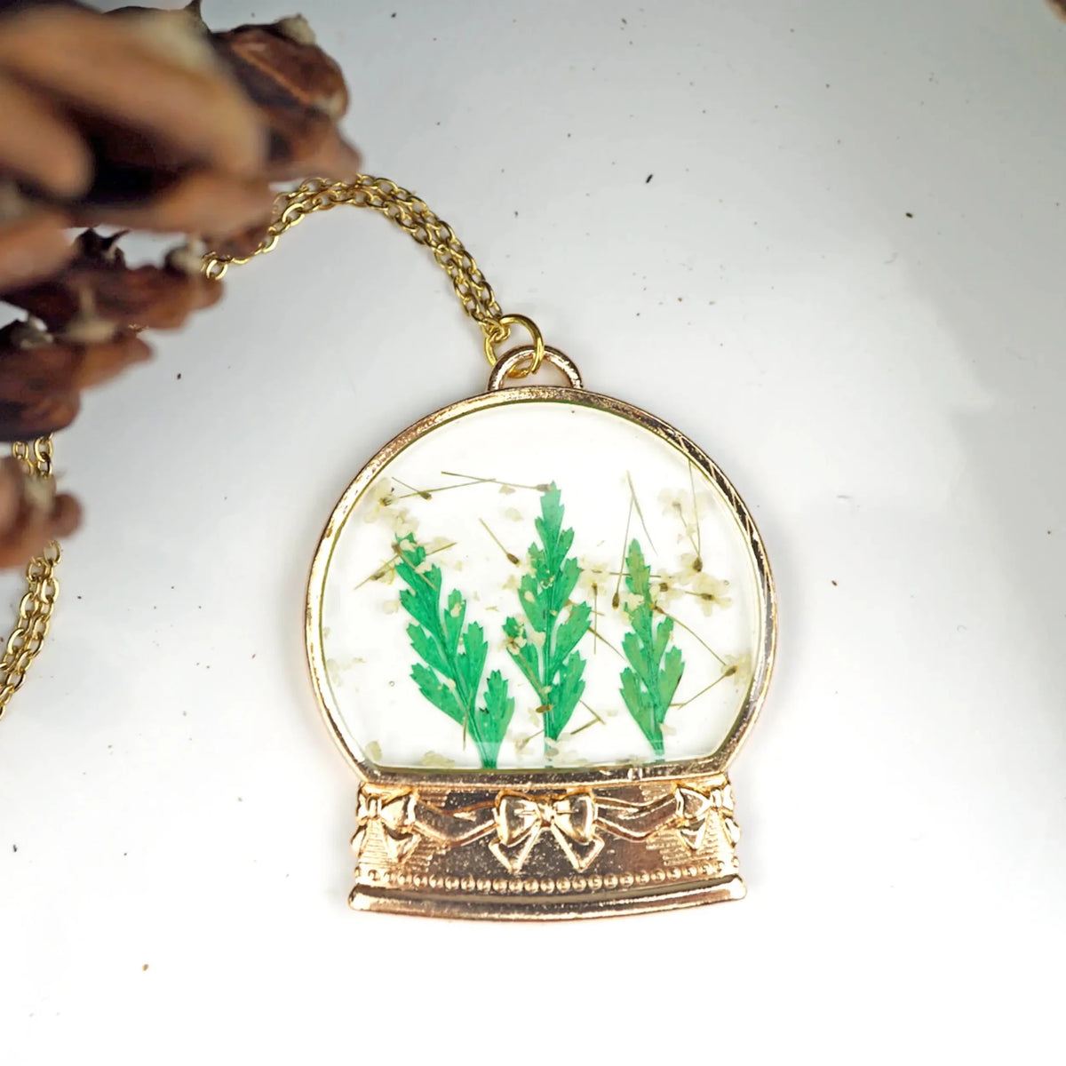 Botanical Snow globe Necklace