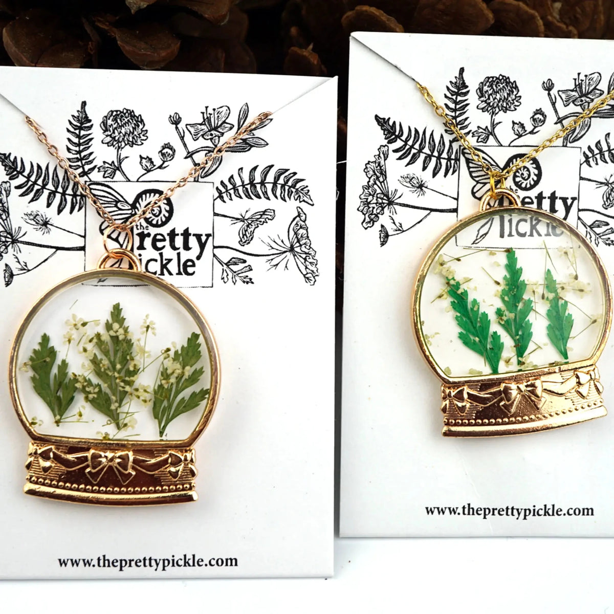 Botanical Snow globe Necklace