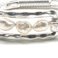 Bracelet Hinge Hand Wired Freshwater Pearl Matte Silver
