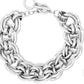 Bracelet Large Link w/Toggle Matte Silver