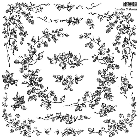 Brambles & Berries 12x12 Decor Stamp - The Mustard Seed Collection, The Seed