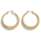 Brass Hollow Hoop With Taper Detail Gold