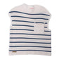 Breeze Pocket White w/Navy Stripes Blue Sweater Top