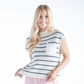 Breeze Pocket White w/Navy Stripes Blue Sweater Top