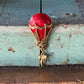 Brooch/Pin Avon Red Enamel Hot Air Balloon Pin with a Dangling Rhinestone Bow