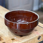 Brown Stoneware Crock Mixing Bowl 
