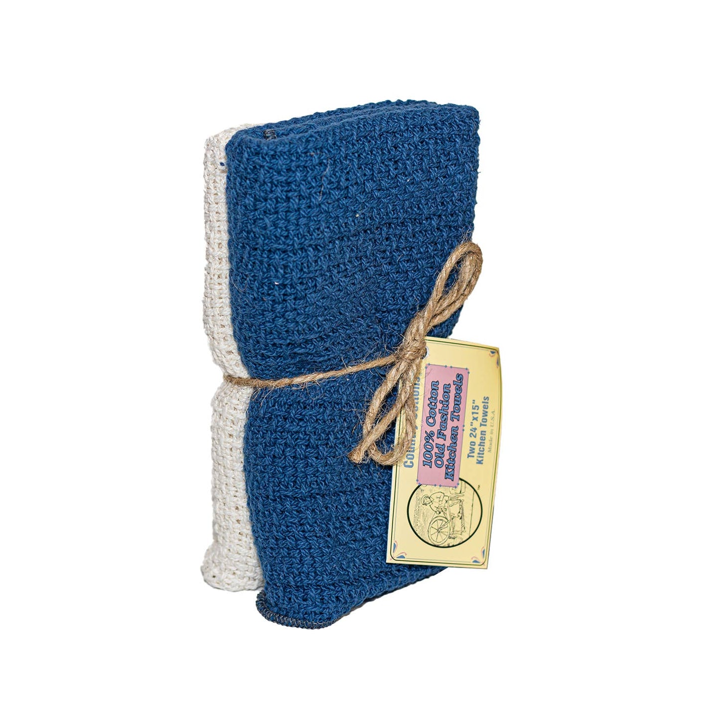 Kitchen Towels 2 Pack: Slate Blue/Natural