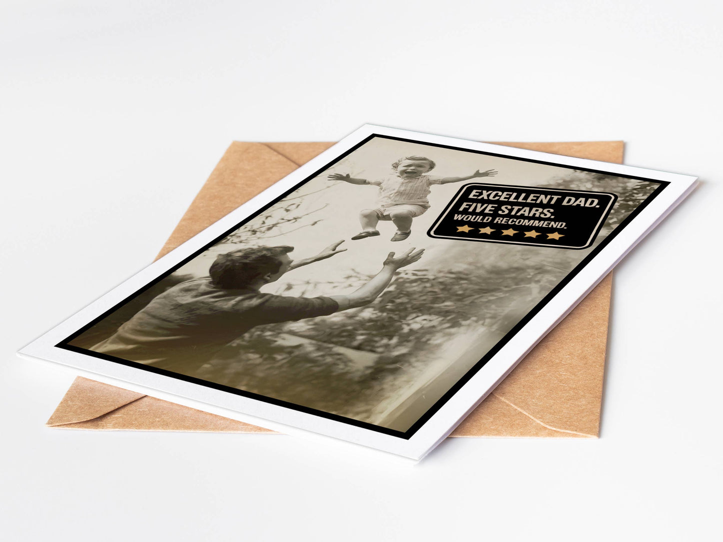 Funny Fathers Day Cards: Excellent Dad- 5 Stars