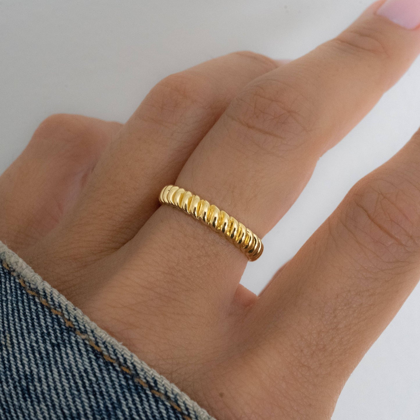 Textured Stacking Ring: Gold / 7