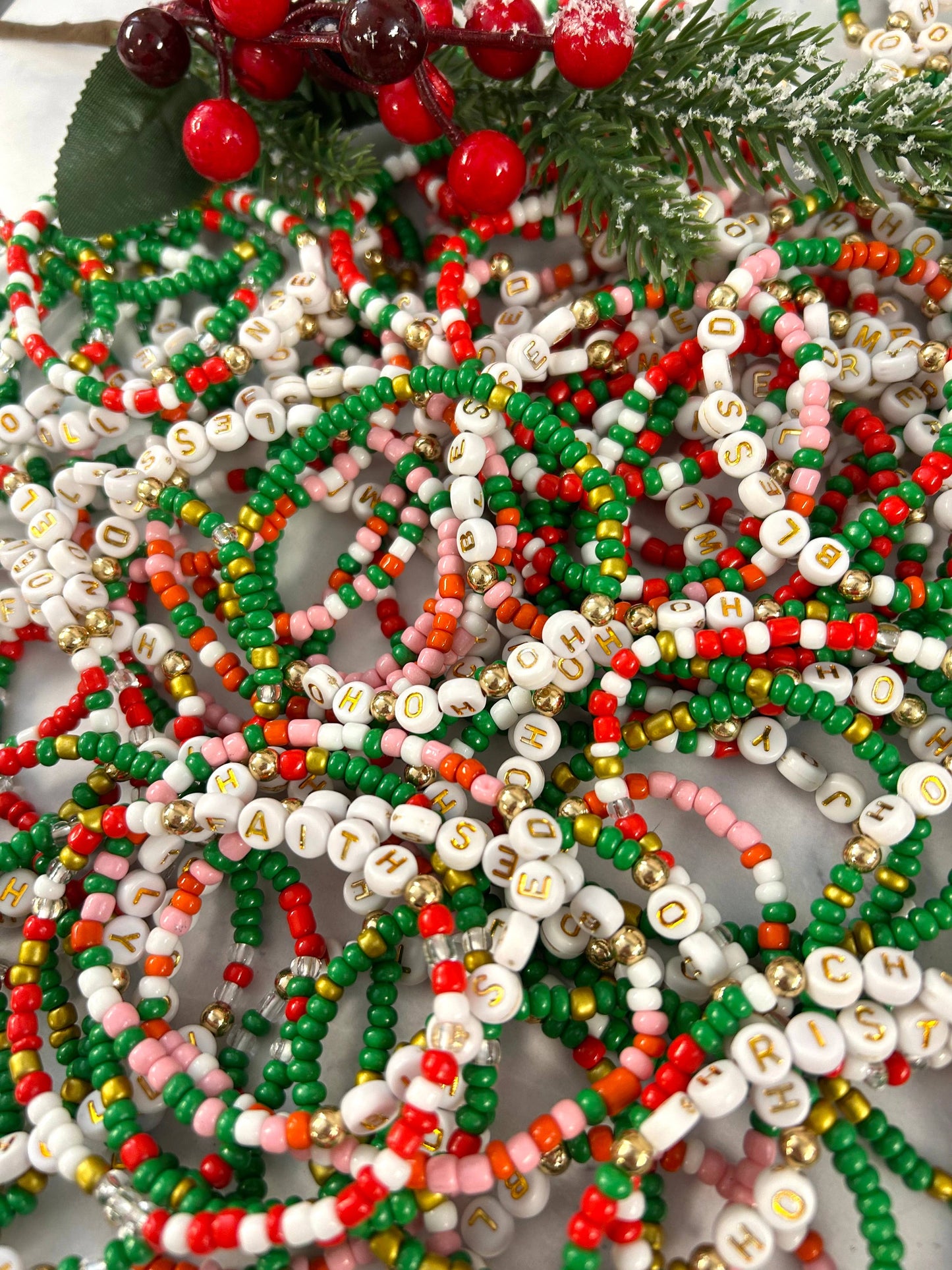Christmas Holiday Stretchy Bracelets