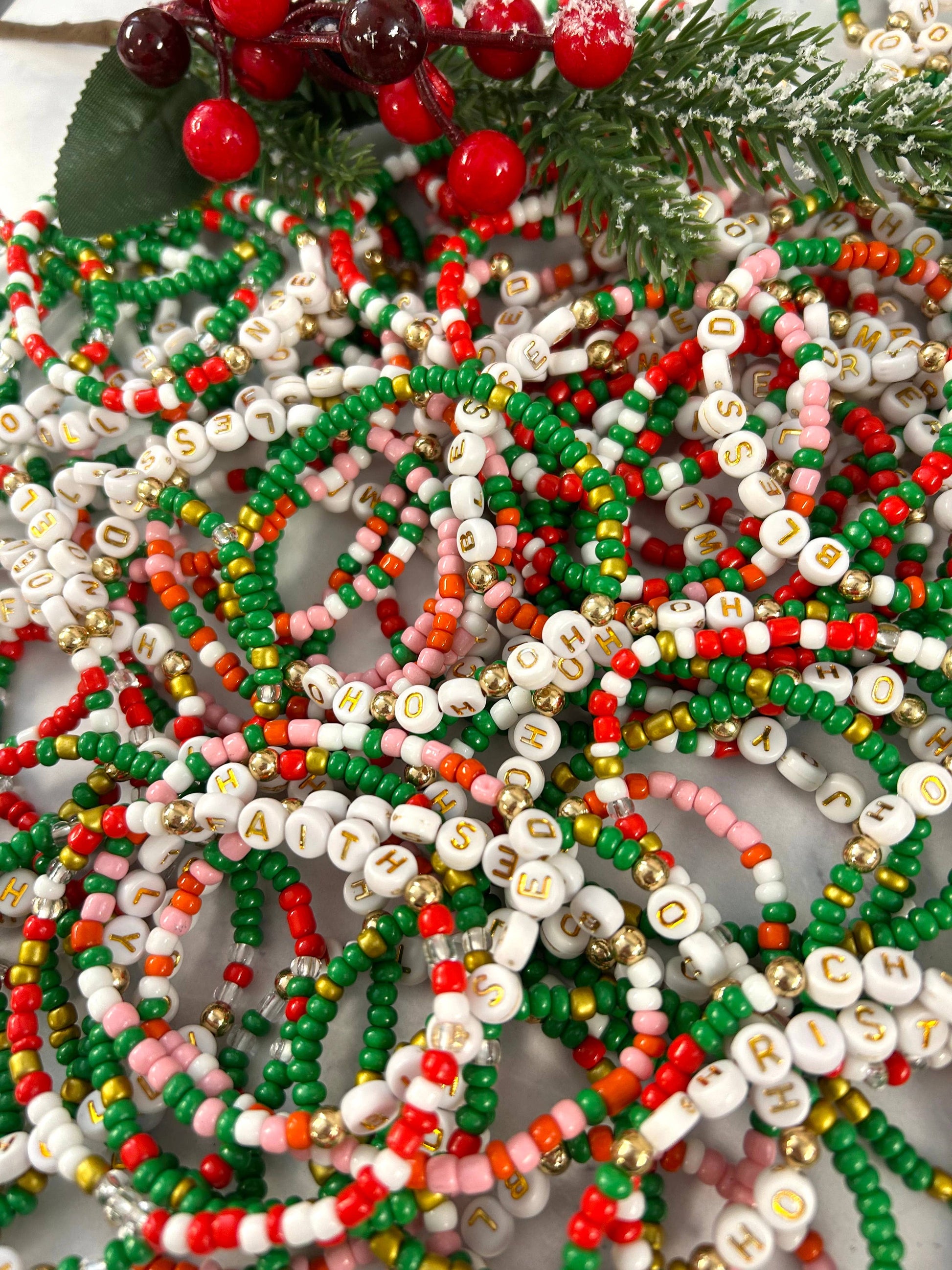 Christmas Holiday Stretchy Bracelets