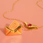 Letter 18K Gold Non-Tarnish Love Letter Heart Necklace: Yellow Gold