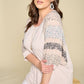 Floral Dolman Sleeves Top: Beige
