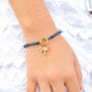 18K Gold PVD Stainless Steel Semi Precious Natural Stone Charm Keeper Bracelet: Gold / Turquoise WJW