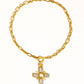 Patrice 18K Gold Non-Tarnish Cross Necklace: Yellow Gold