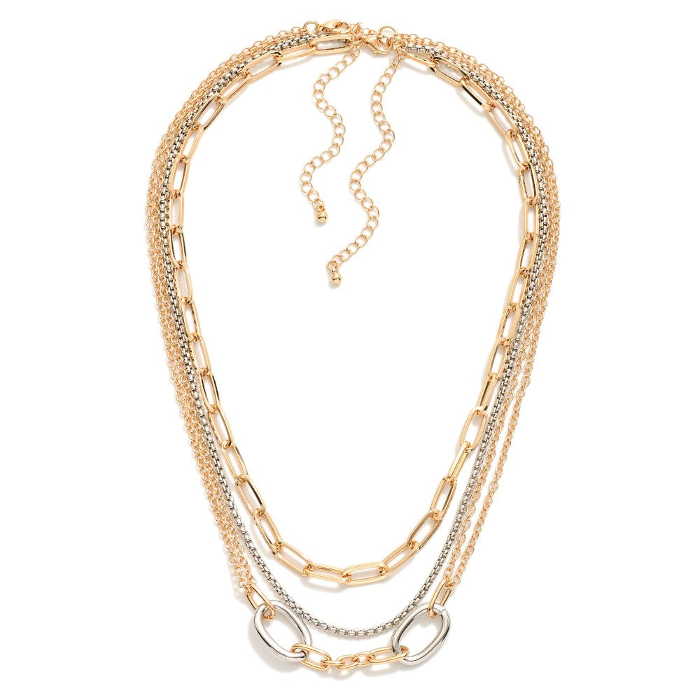 Paperclip, Square, & Cable Link Chains, set of 2