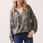 Camo Terry Knit Pullover Top: Camo/Beige - The Mustard Seed Collection, The Seed