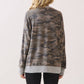 Camo Terry Knit Pullover Top Heather Grey/Camo