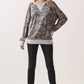 Camo Terry Knit Pullover Top Heather Grey/Camo