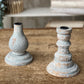 Chippy Grey-Blue Candle Holder