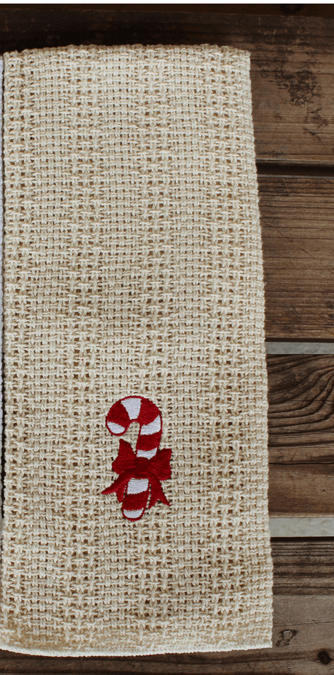 Candy Cane Cotton Kitchen Towel - The Mustard Seed Collection, The Seed