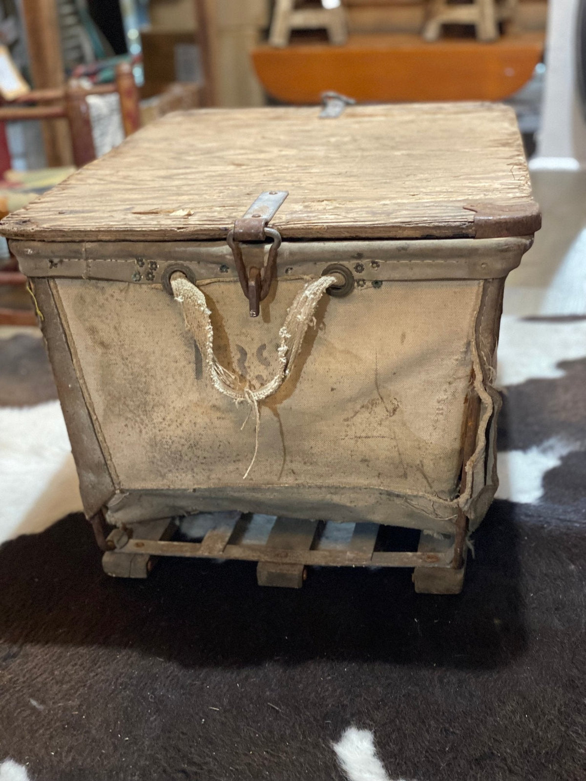 Canvas Mail Sorter with Wooden Lid - The Mustard Seed Collection, The Seed