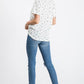 Casual Floral Button-Down Women's Top: Ivory/Lavender
